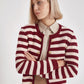 Women Golden Button Knit Cardigan Pattern