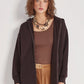 Women cotton full zip hoodie long