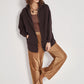 Women cotton full zip hoodie long