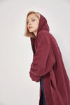 Women cotton full zip hoodie long