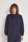 Women cotton full zip hoodie long