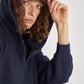 Women cotton full zip hoodie long