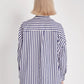 Long sleeve tunic length poplin shirt with pockets women's