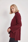 Reverse Stitch Knit Sweater - Burgundy