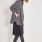 Long sleeve tunic length poplin shirt with pockets women's