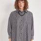 Long sleeve tunic length poplin shirt with pockets women's