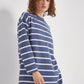 Women 100% cotton striped sweatshirt tunic length