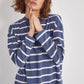 Women 100% cotton striped sweatshirt tunic length
