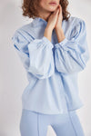100% cotton poplin balloon long sleeve shirt